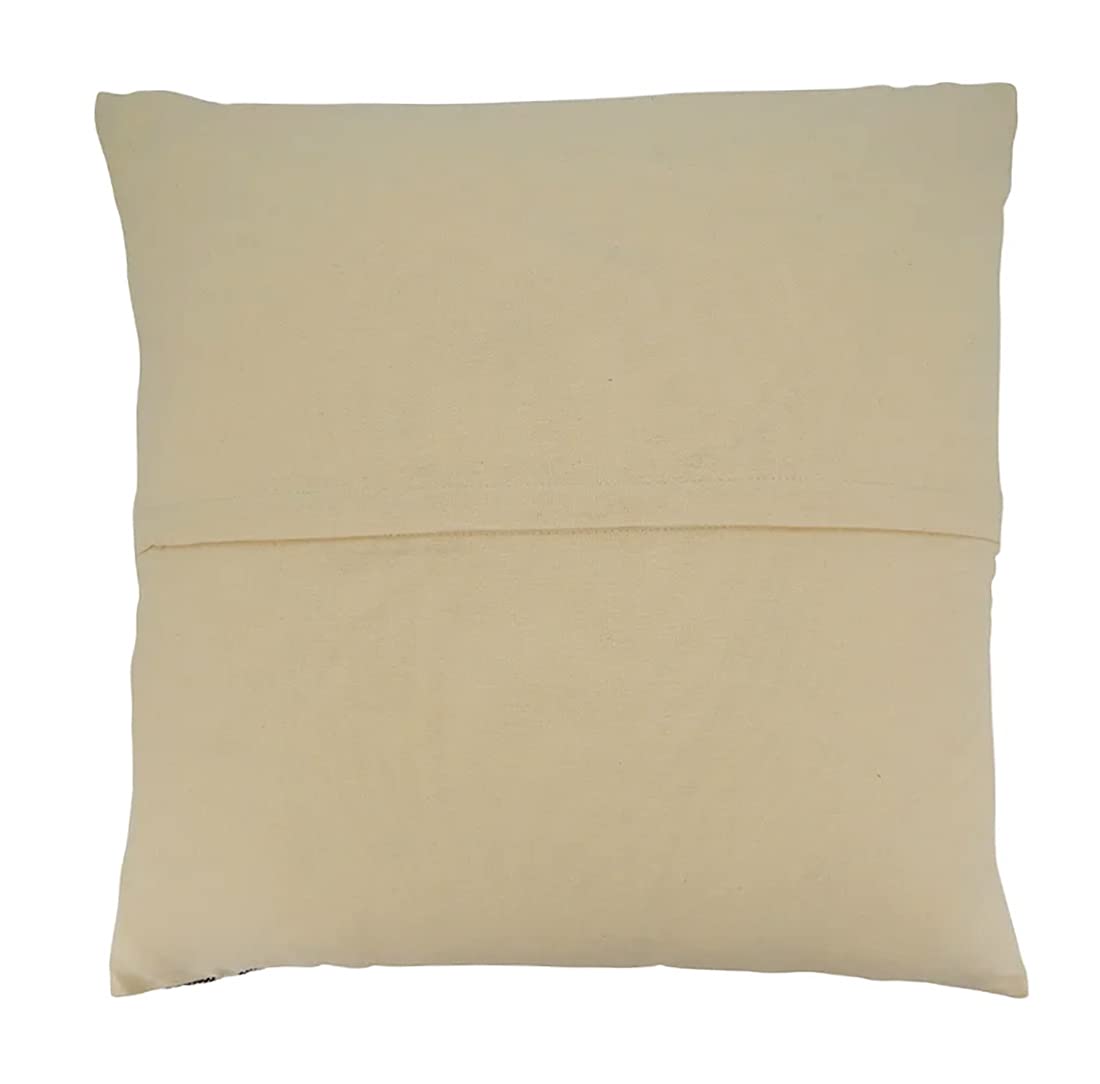 Fennco Styles Woven Striped Decorative Cotton Throw Pillow 20" W x 20" L – Natural Textured Cushion for Home, Couch, Bed
