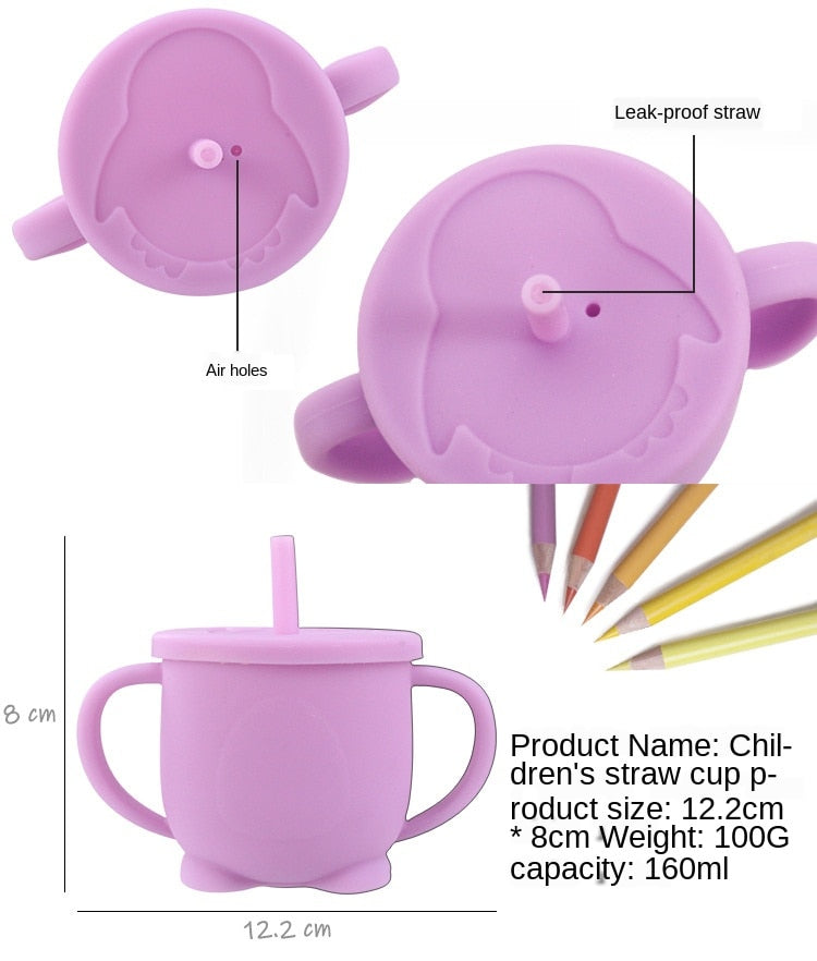 Baby Feeding Cups Baby Learning Baby Drinkware silicone Sippy Cups For Toddlers & Kids With Silicone Sippy Cup Lids Soli