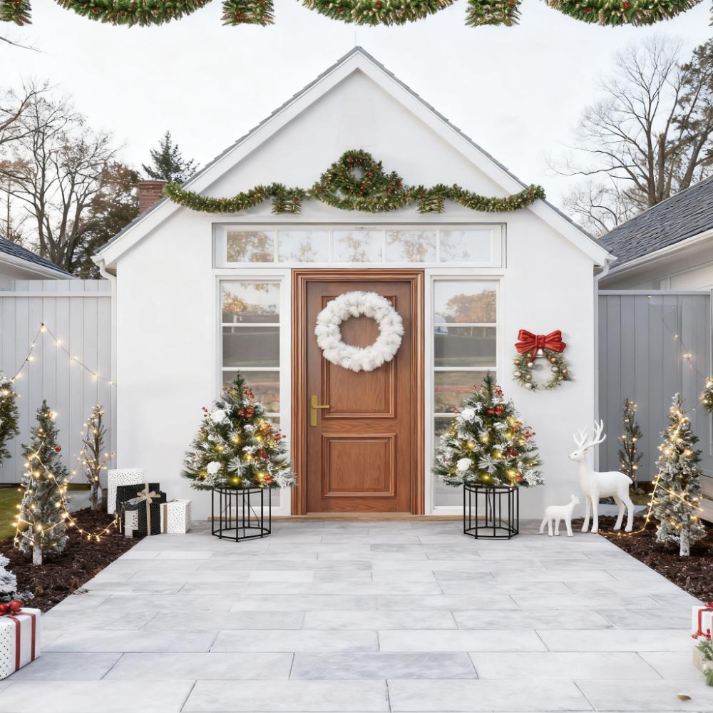 Artificial Christmas Tree – Festive Outdoor Christmas Porch Decor Set