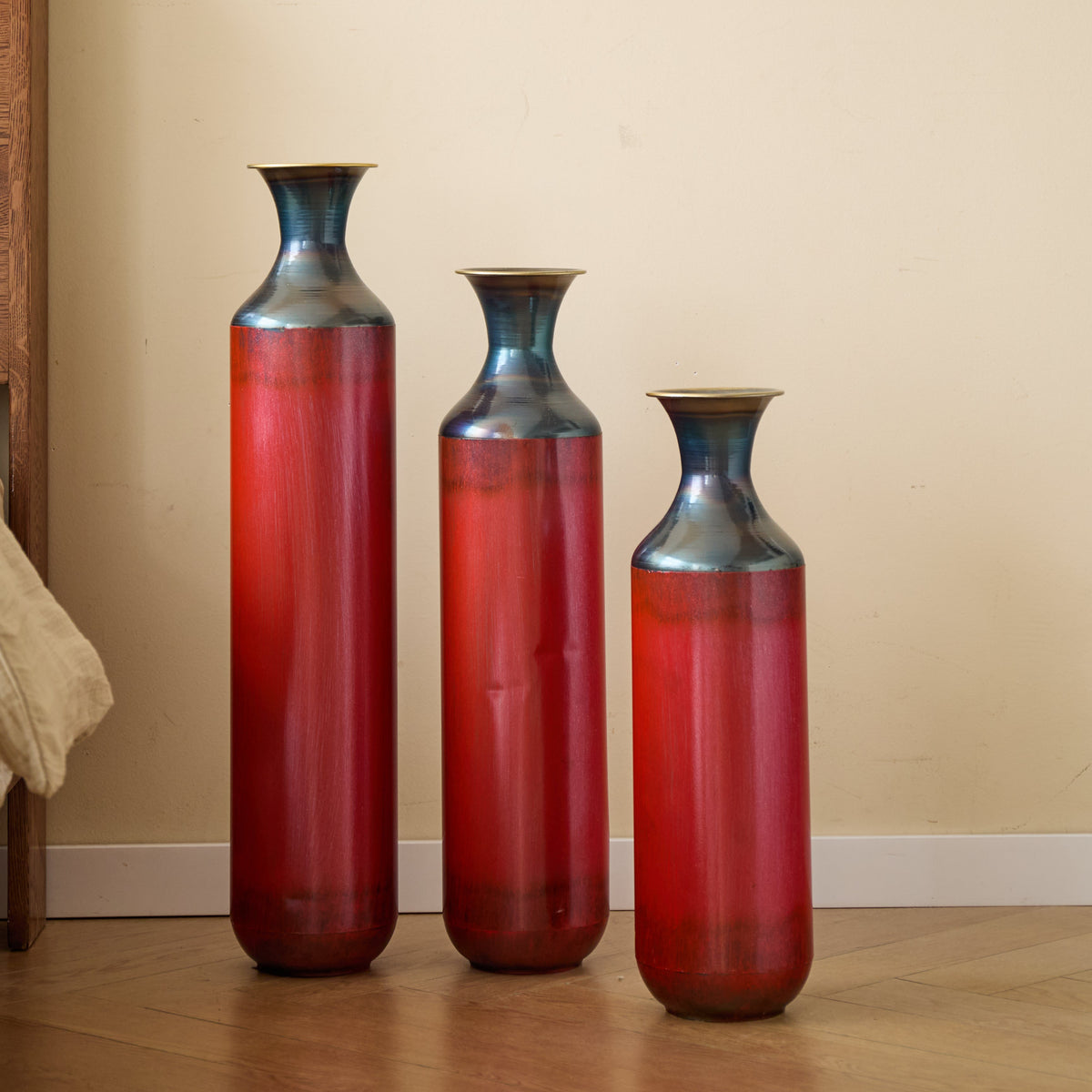 Artisanal Fire – Finished Metal Vases, Set of 3