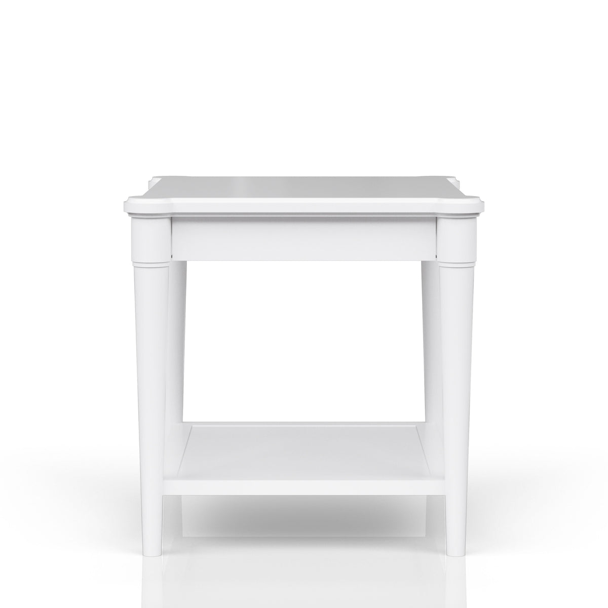 White Finished End Table With Storage Drawer