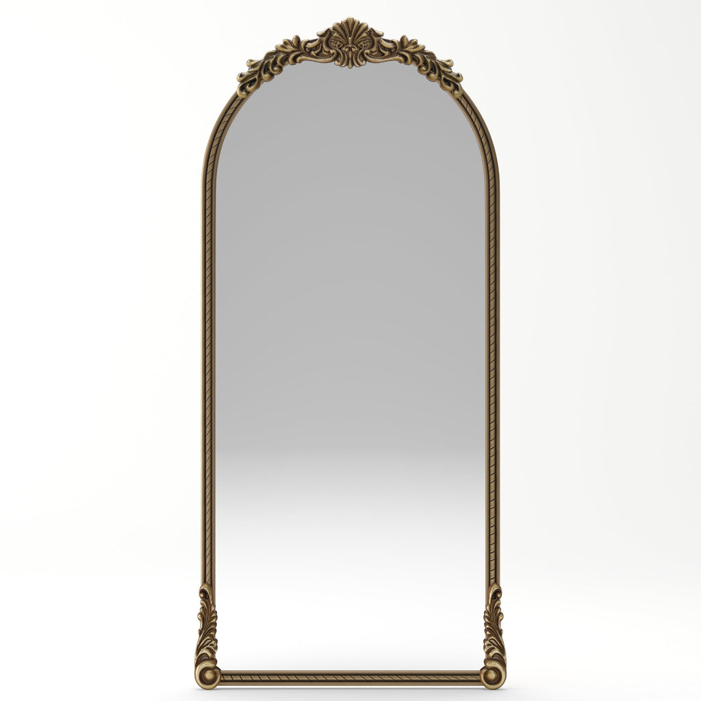 Full – Length Mirror – Ornate Wood Frame Antique Gold 33.07" x 73.03"