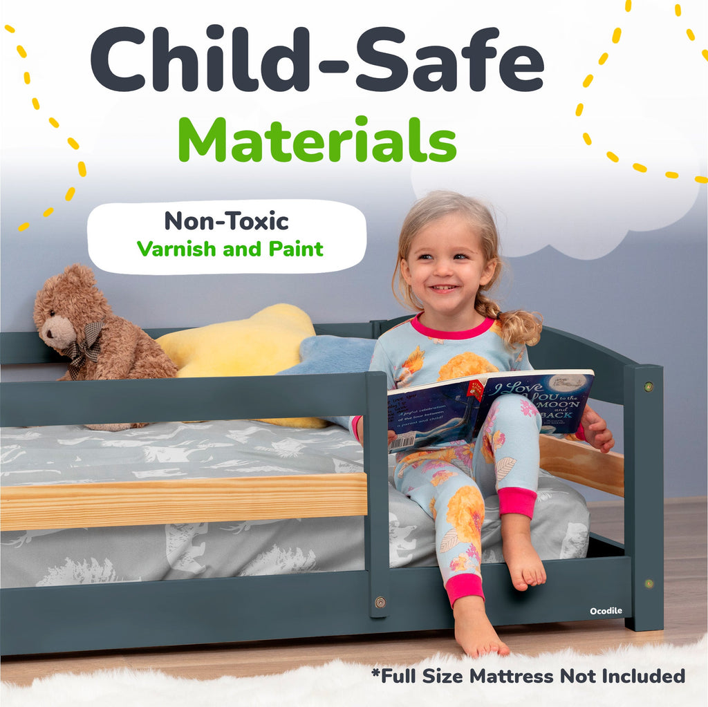Full – Size Montessori Floor Bed with Strong Slatted Frame