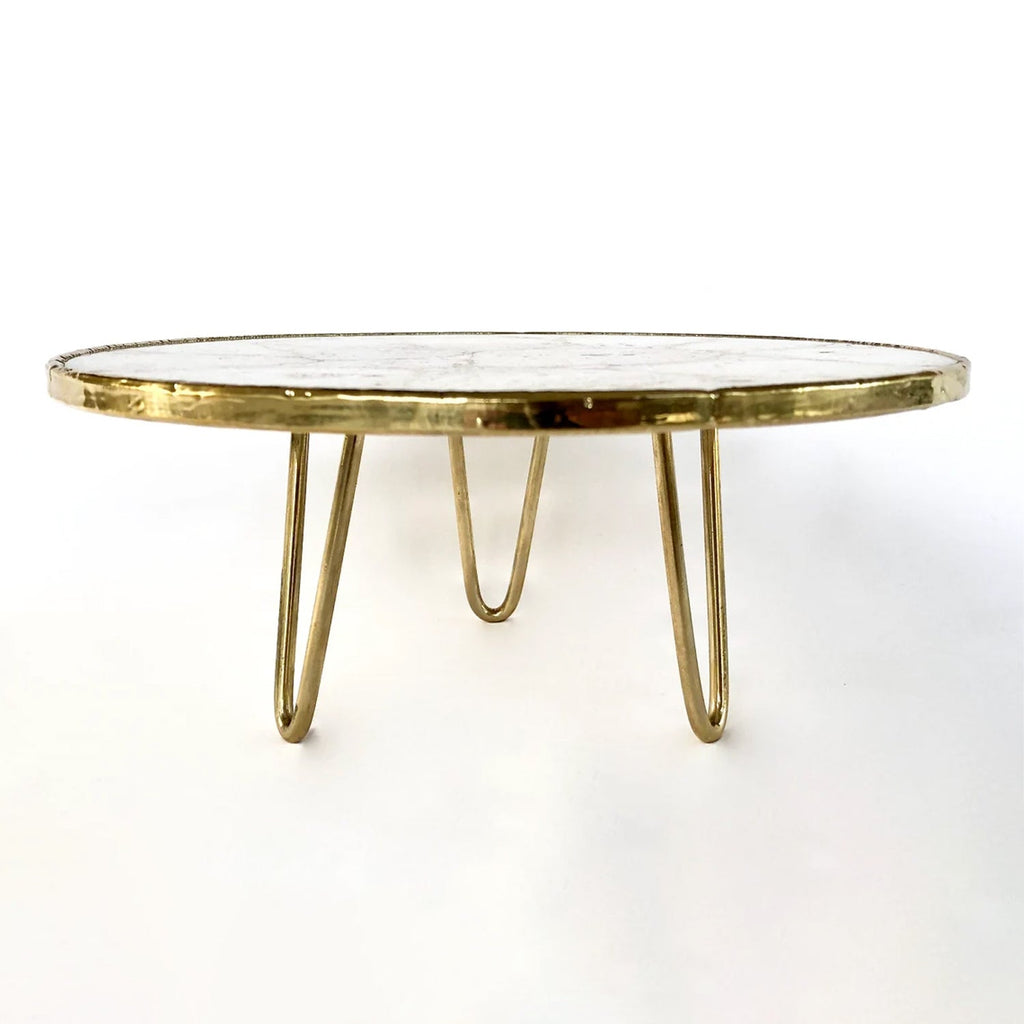 White Crystal Agate Cake Stand/Centerpiece/Display Stand/Tray 10"