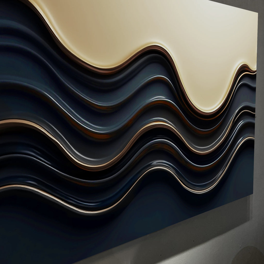 Black and Gold Minimalist Abstract Wall Art III