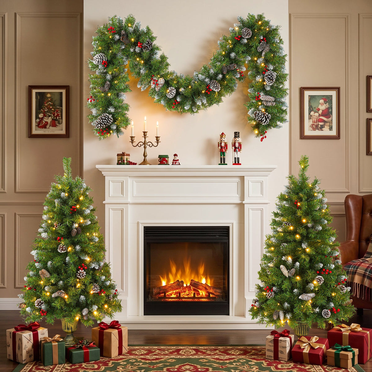 Pre – Lit Christmas Tree Artificial Christmas 3 – Piece Set
