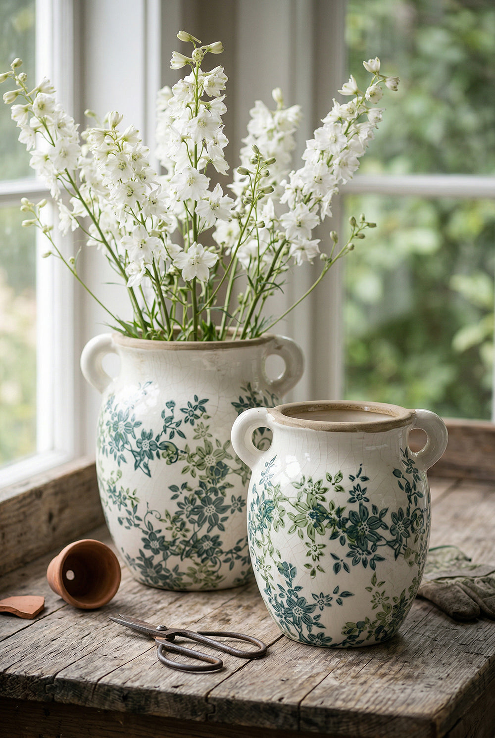 Floral Twin – Handle Vase