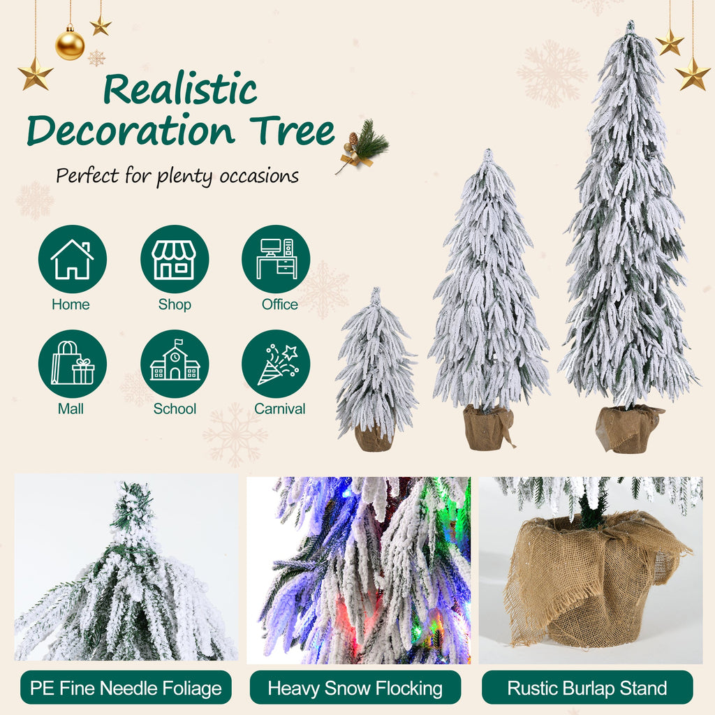 Pre – Lit Flocked Christmas Tree Set of 3