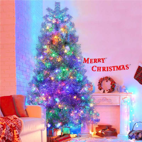 7.4FT Sliver Pre – Lit Artificial Christmas Tree