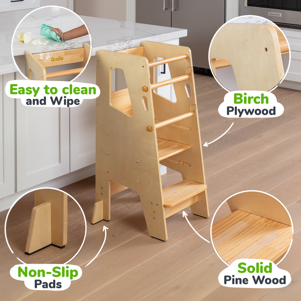 Montessori Toddler Tower – Adjustable Kitchen Stool Helper