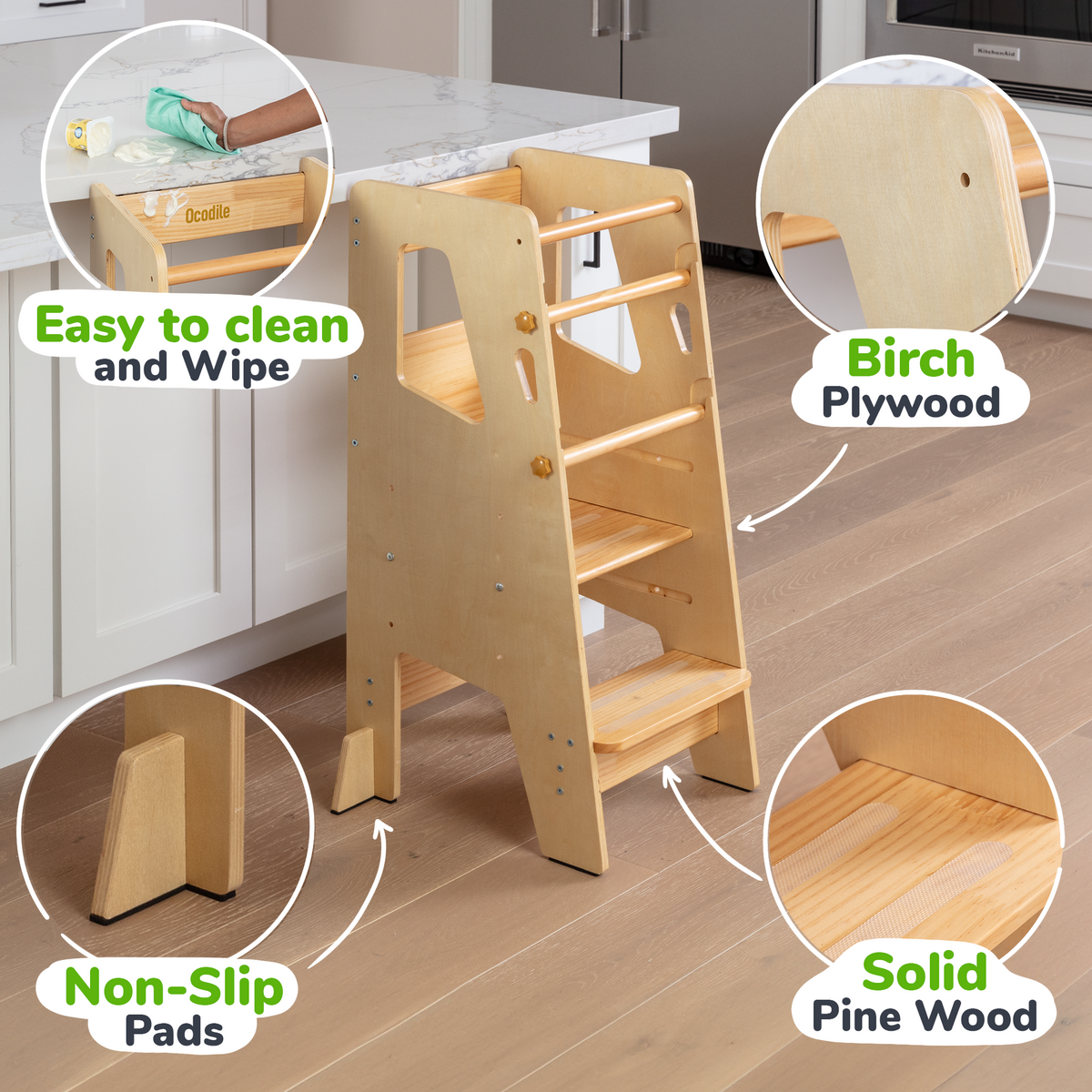 Montessori Toddler Tower – Adjustable Kitchen Stool Helper