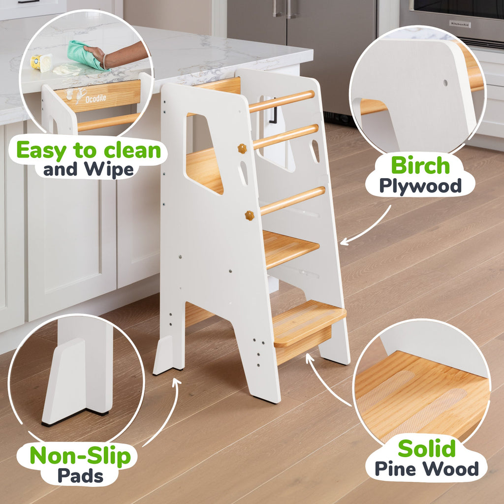 Montessori Toddler Tower – Adjustable Kitchen Stool Helper
