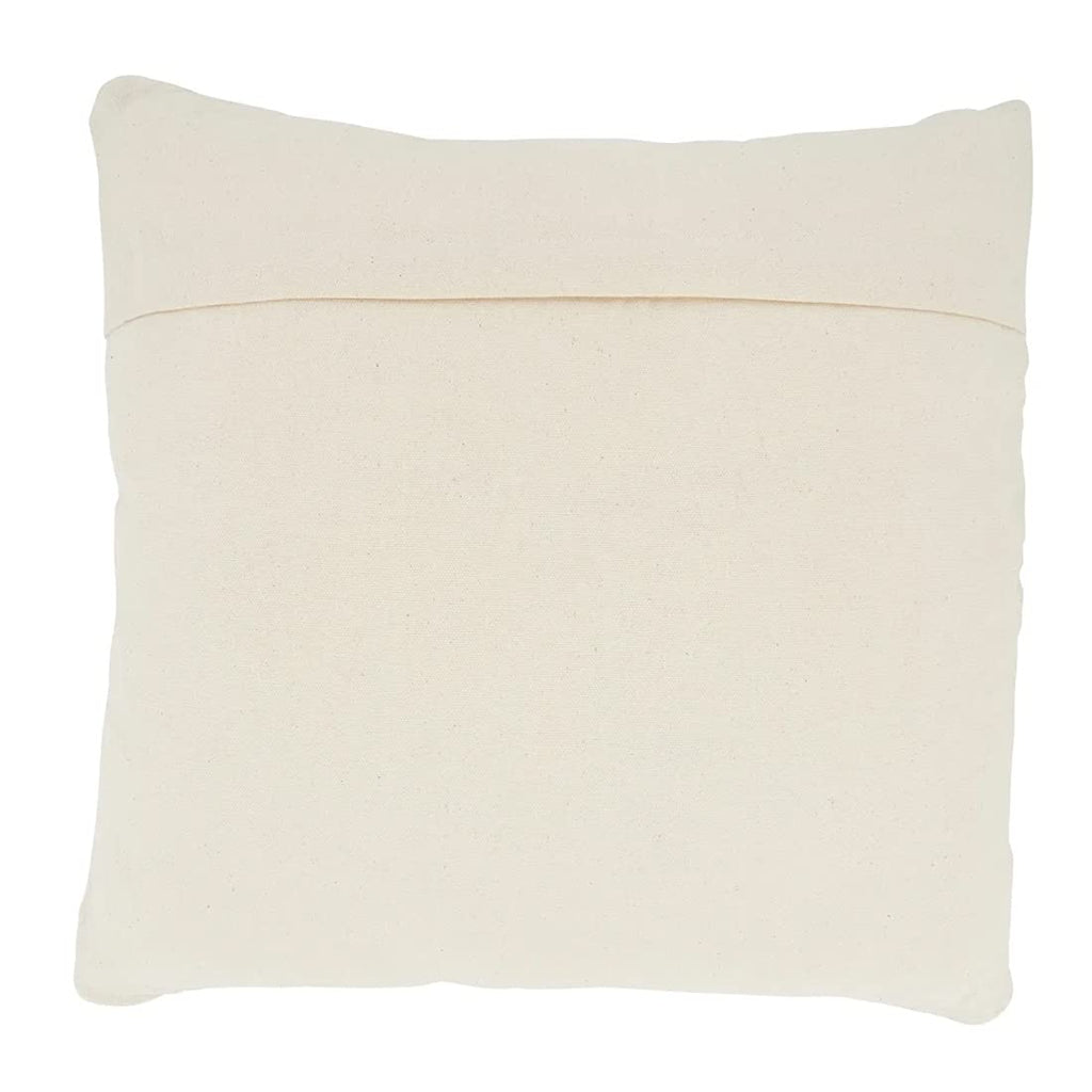 Fennco Styles Woven Textured with Diamond Design Decorative Throw Pillow Cover 18" W x 18" L – Ivory Square Cushion Case