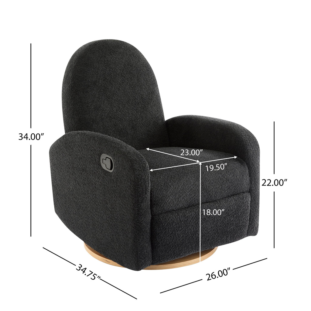 360 Swivel and Glider Recliner Chair – Black