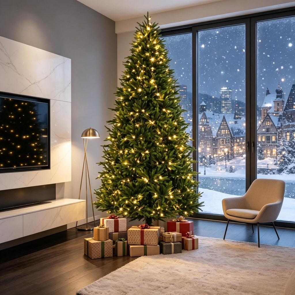 7.5 – Foot Hinged Nordmann Fir Prelit Christmas Tree
