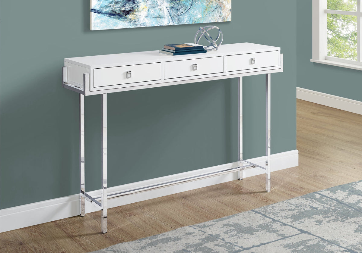 Accent Table in Glossy White Finish