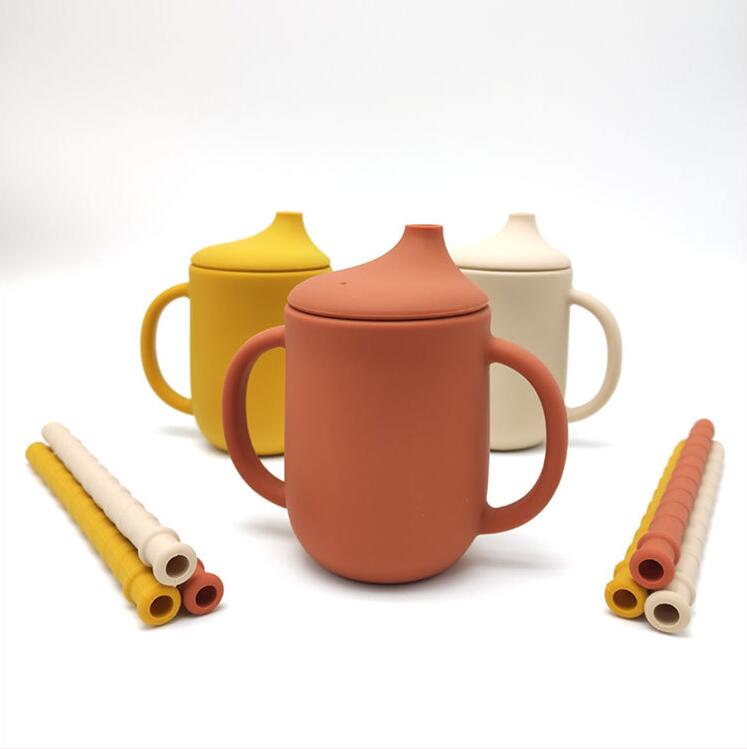 Silicone Baby Learning Drink Cup With Straw Leak – Proof And Anti – Fall Milk Powder Cup