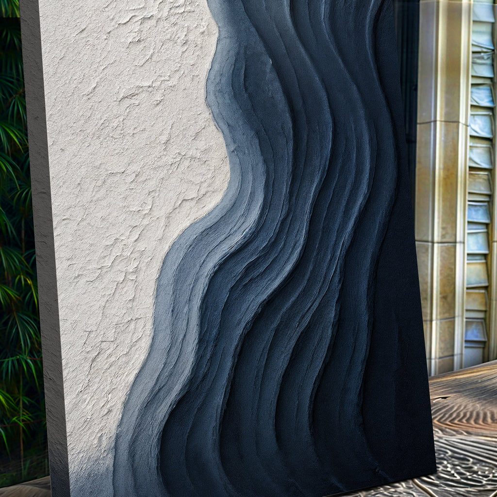 Abstract Minimalist Wave Impasto Wall Art