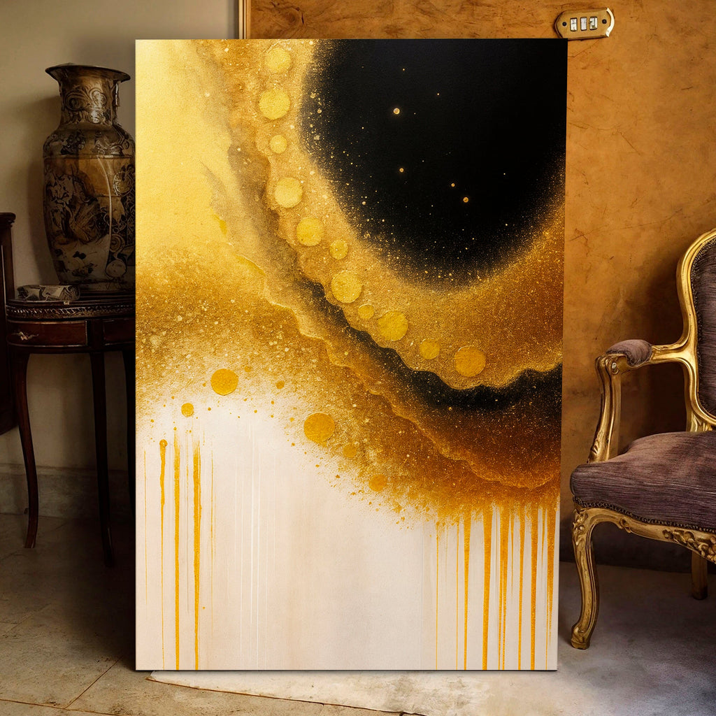 Minimalist Black and Gold Wall Art