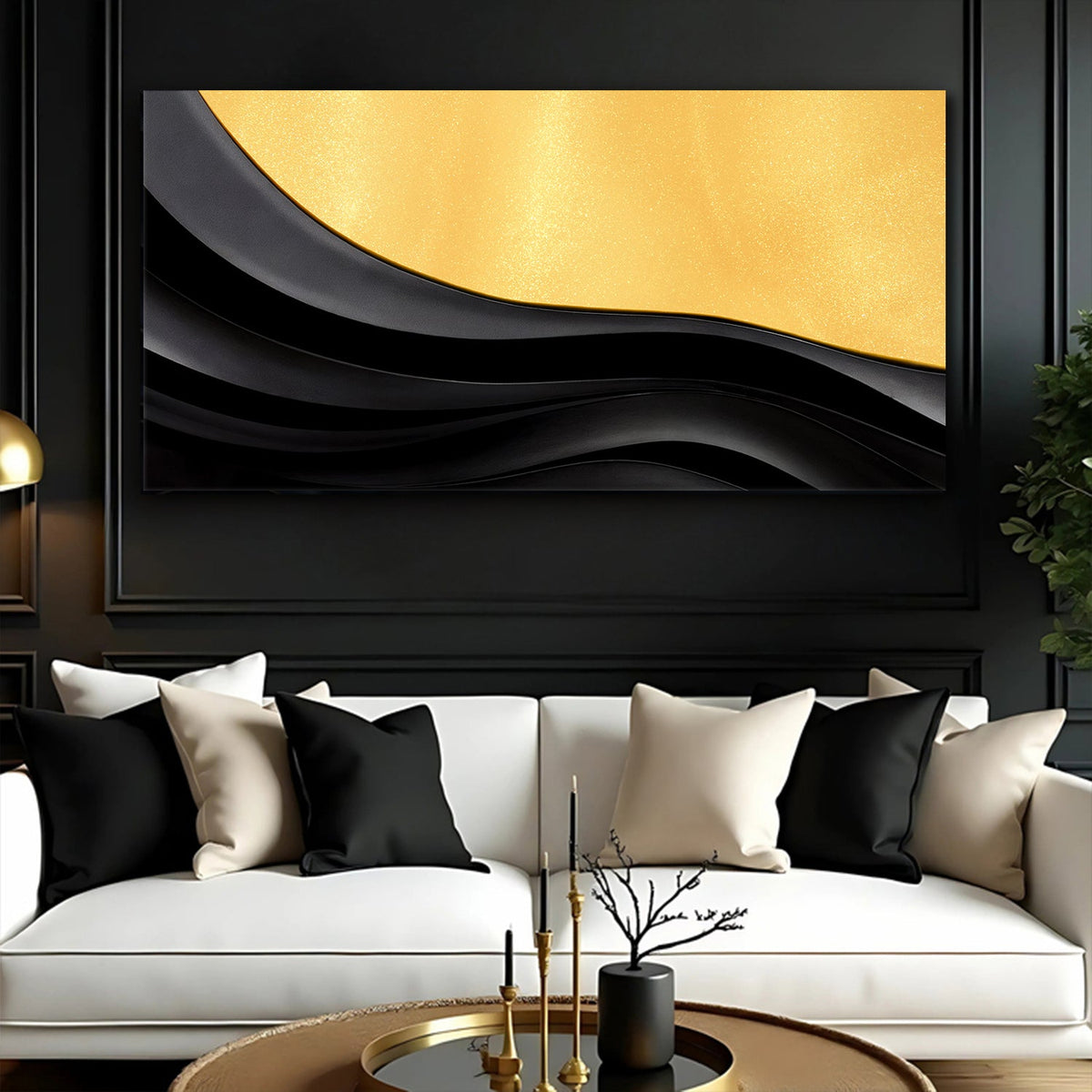Black And Gold Minimalist Abstract VIII