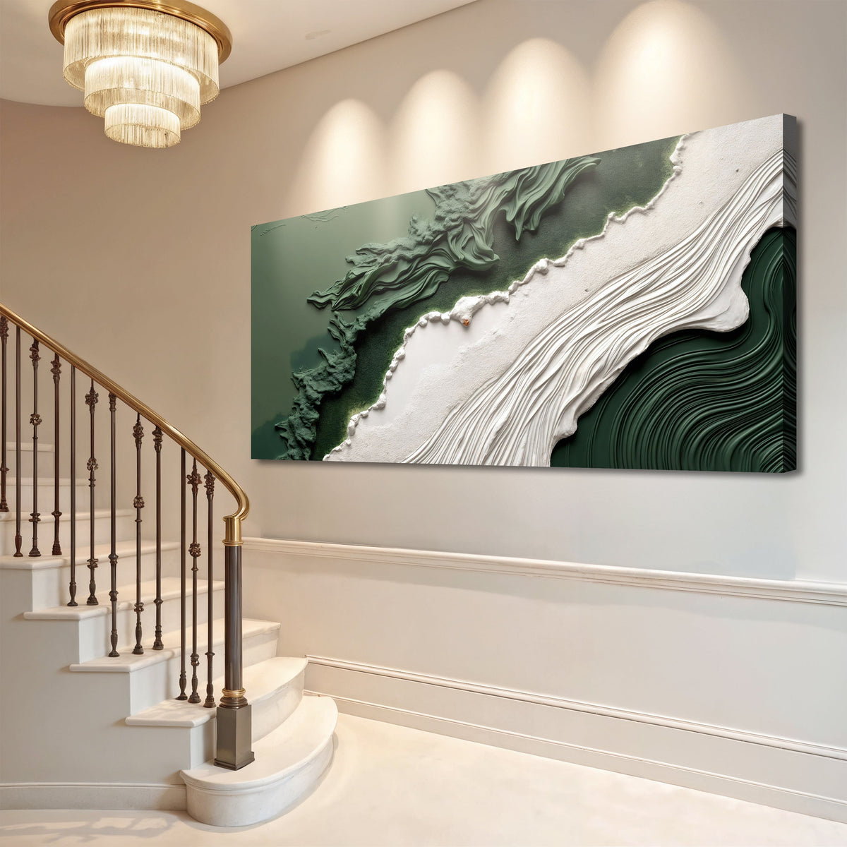 Green Rivers Abstract Wall Art VI