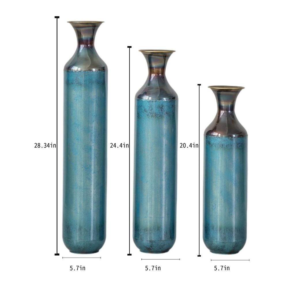 Torch – Fired Metal Vases Set of 3, Tall