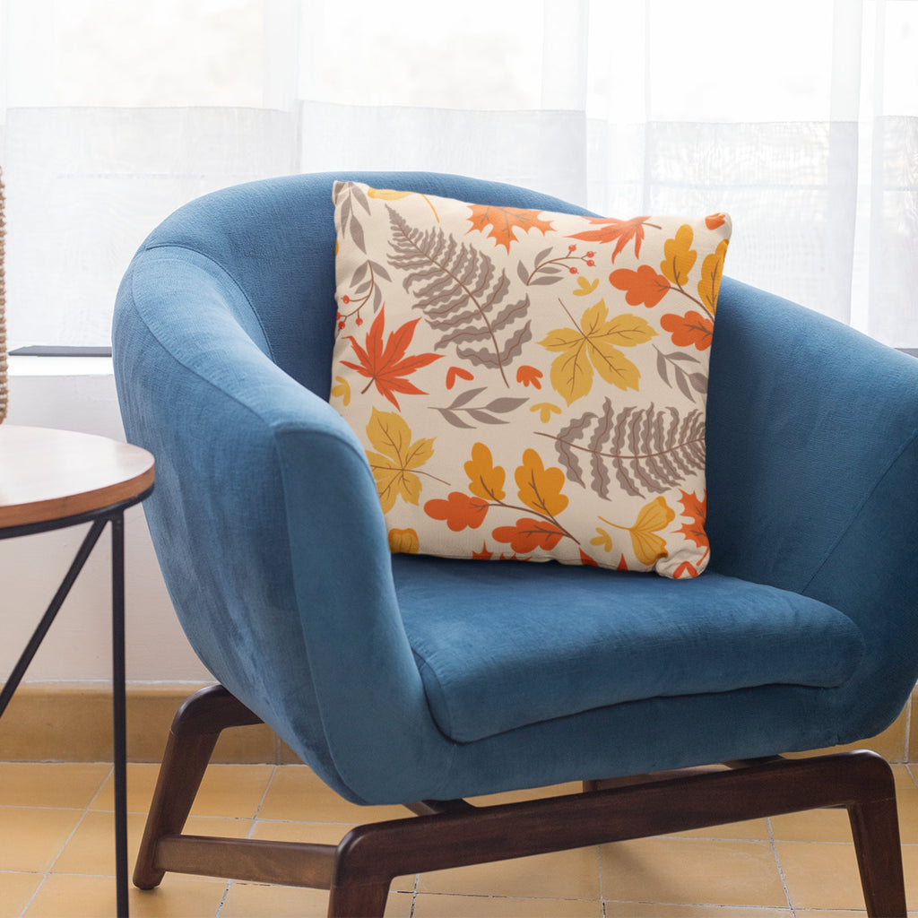 Fall Leaves Printed Cushion Cover, Autumn Home Decor Pillow Case by