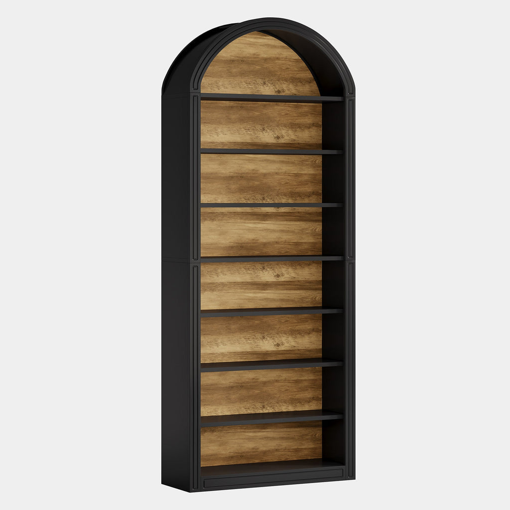 79.53" Tall 8 – Tier Black Arched Open Bookshelf
