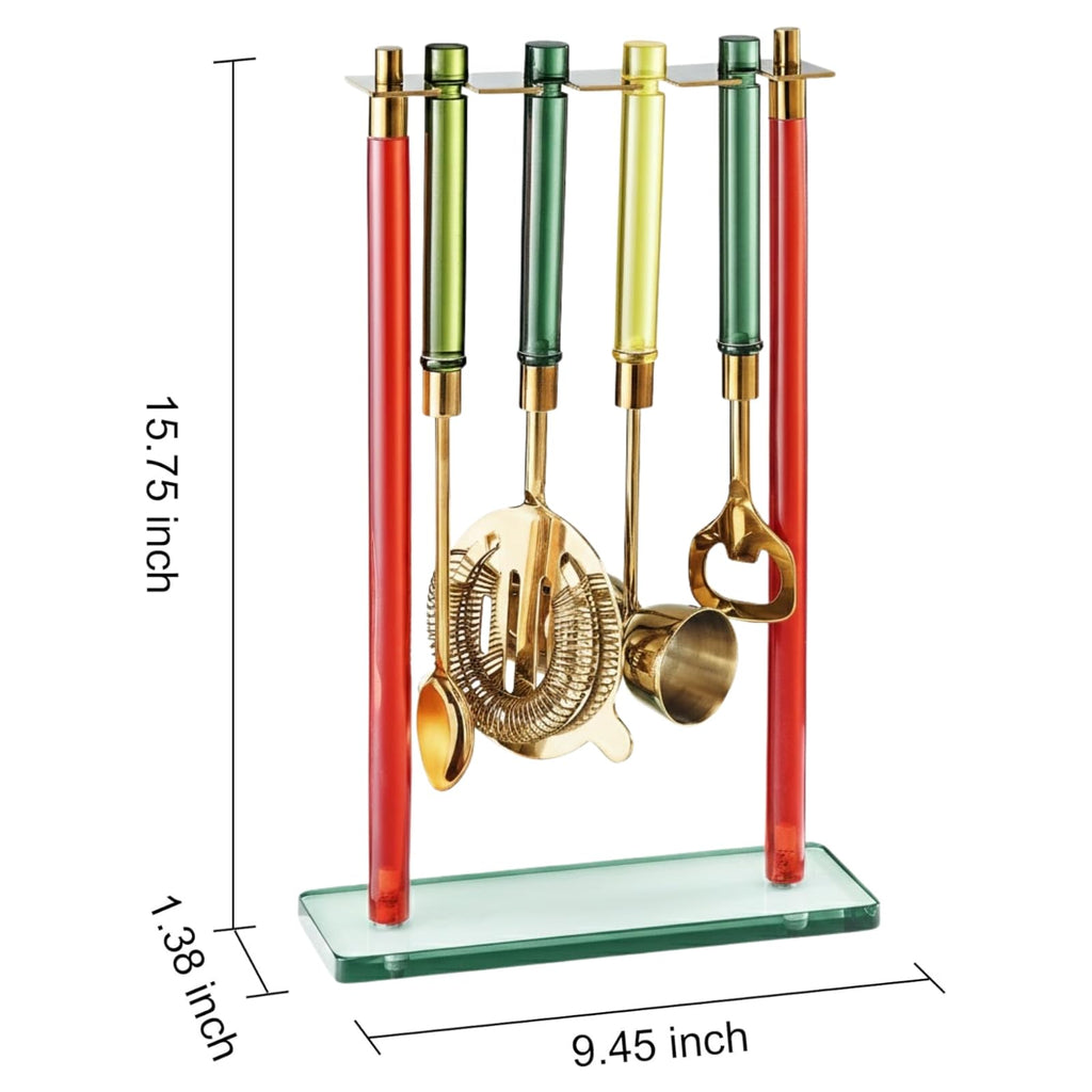 5 – PC Gold Bartender Kit with Stand & Color Handles