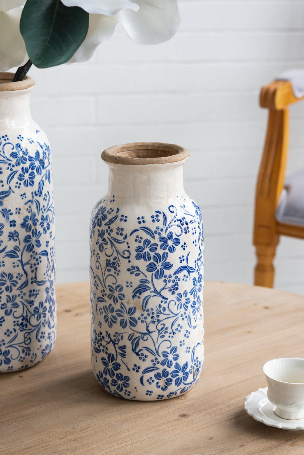 Delftware Inspired Ceramic Vase