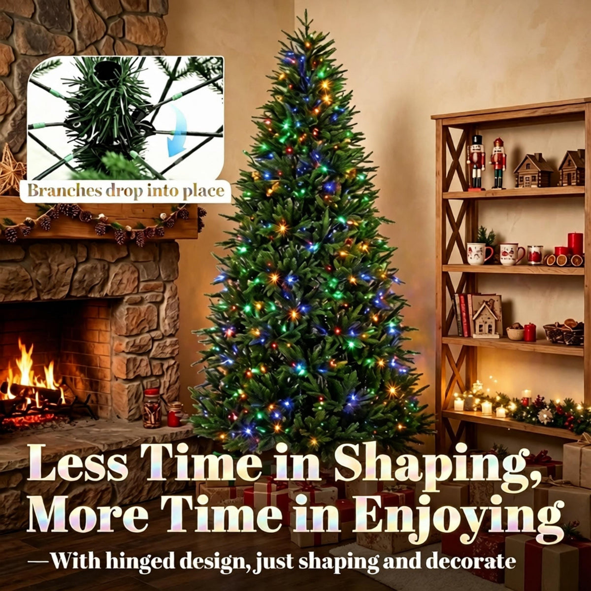 7.5 – Foot Hinged Nordmann Fir Prelit Christmas Tree