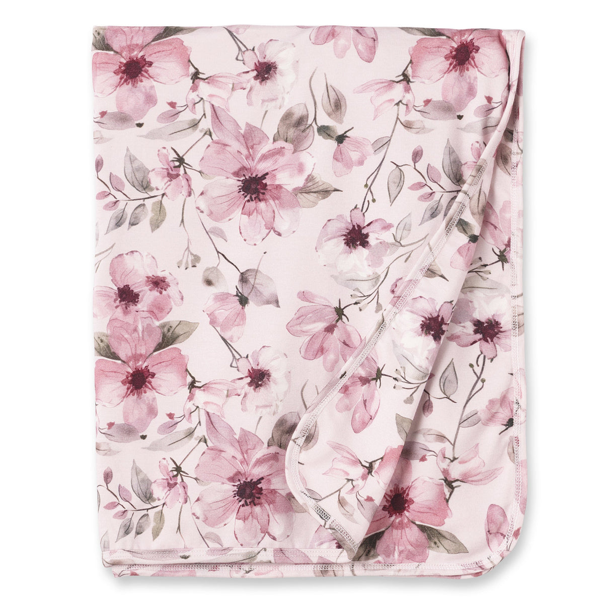 Watercolor Floral Baby Stroller Blanket – Bamboo