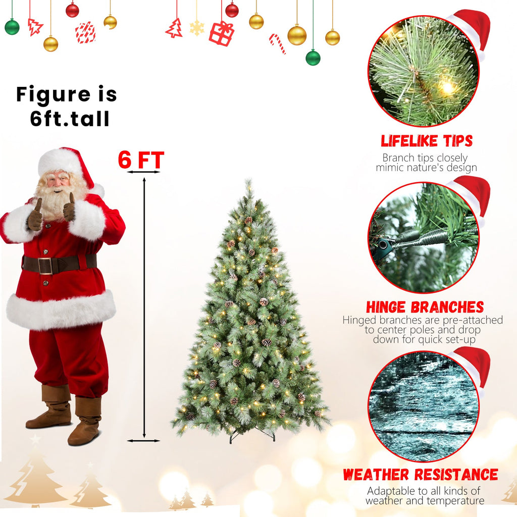 6FT Christmas Tree with 300 Warm White Lights