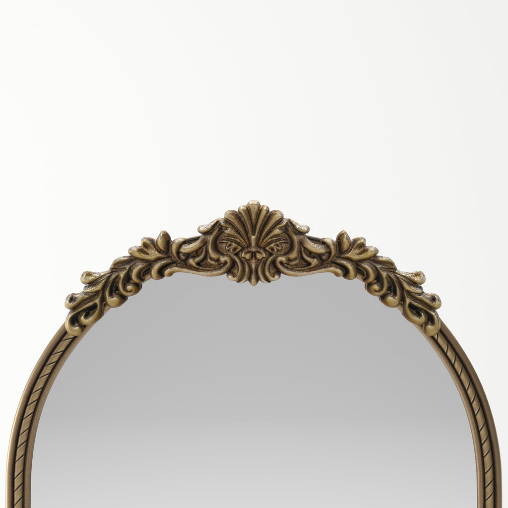 Full – Length Mirror – Ornate Wood Frame Antique Gold 33.07" x 73.03"