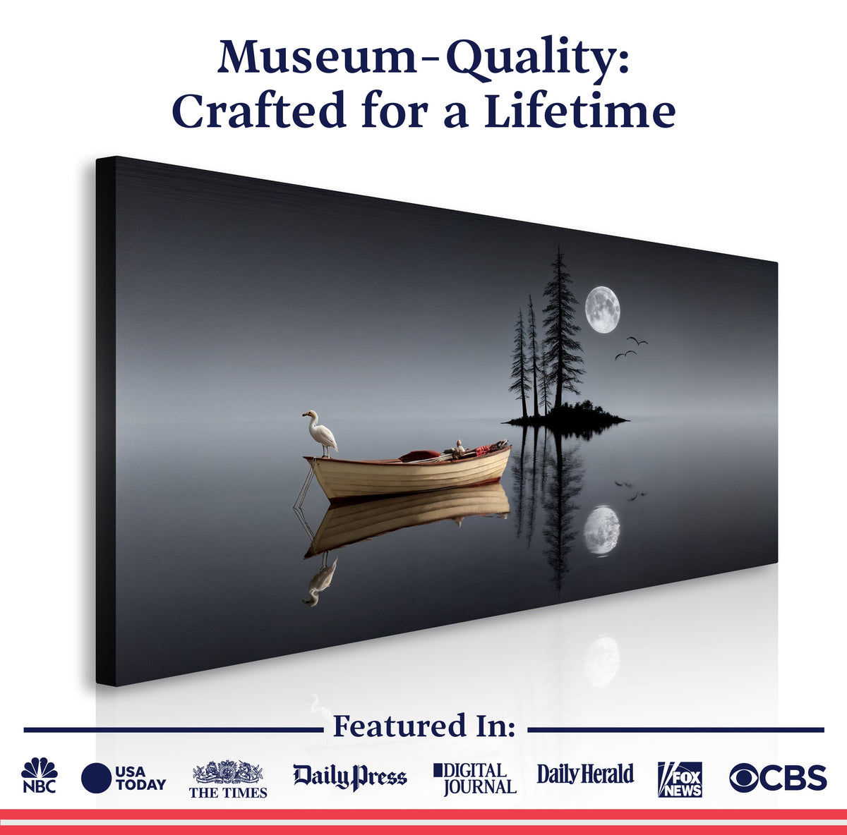 Modern Minimalist Night Lake Wall Art