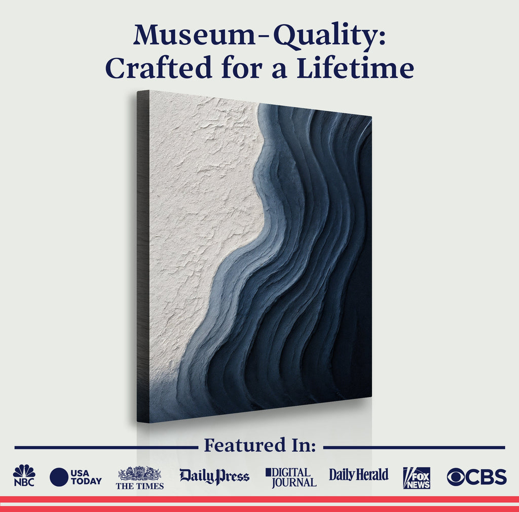 Abstract Minimalist Wave Impasto Wall Art