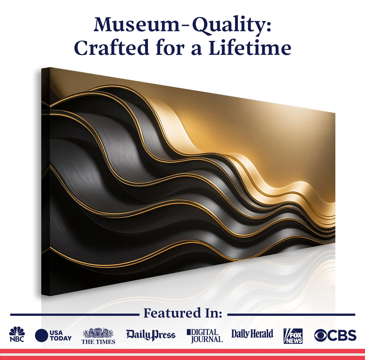 Black and Gold Minimalist Abstract Wall Art IV