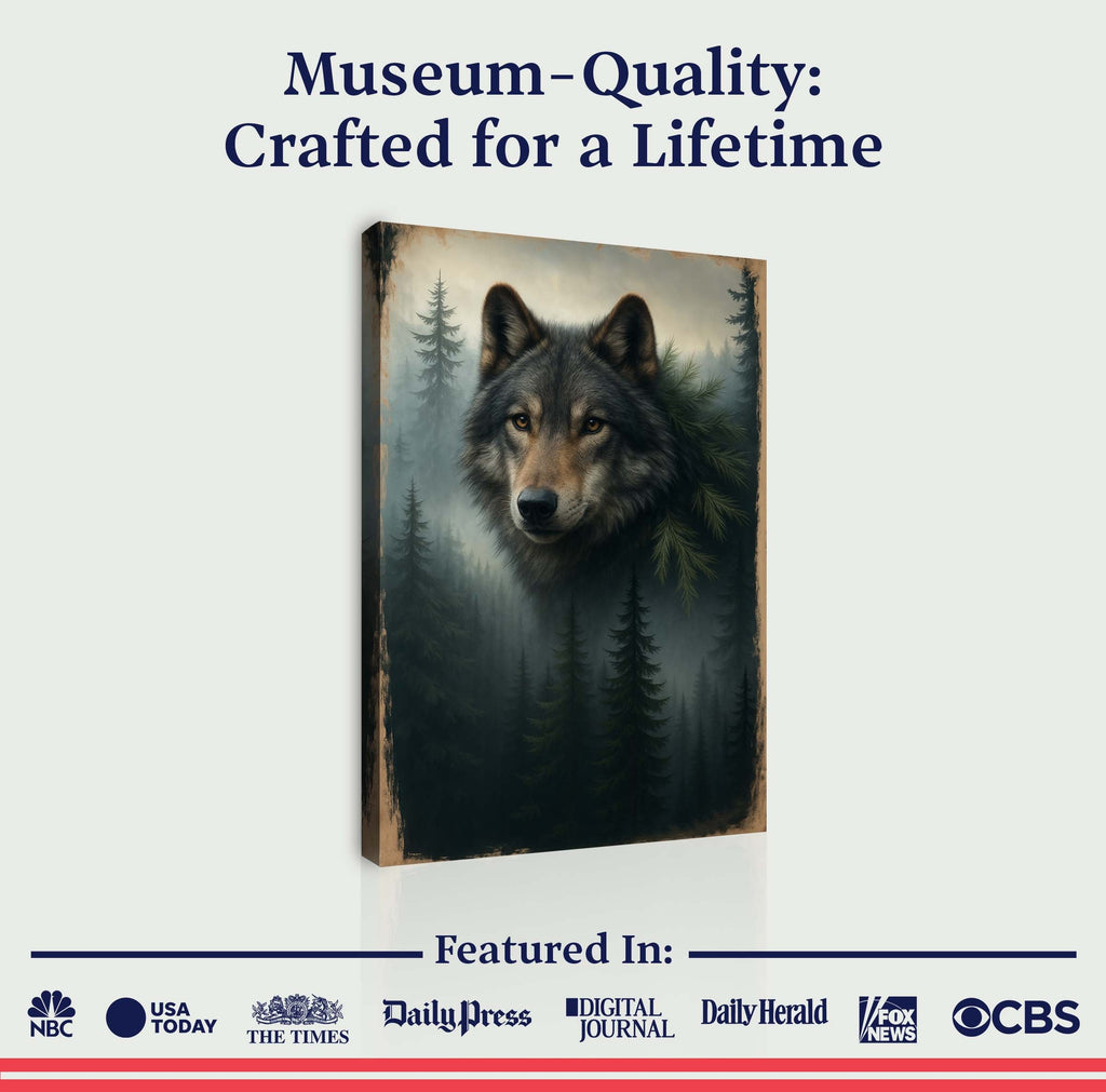 Wolf Double Exposure Wall Art V