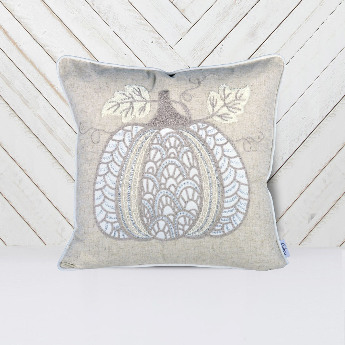 Lace Embroidered Pumpkin Throw Pillow