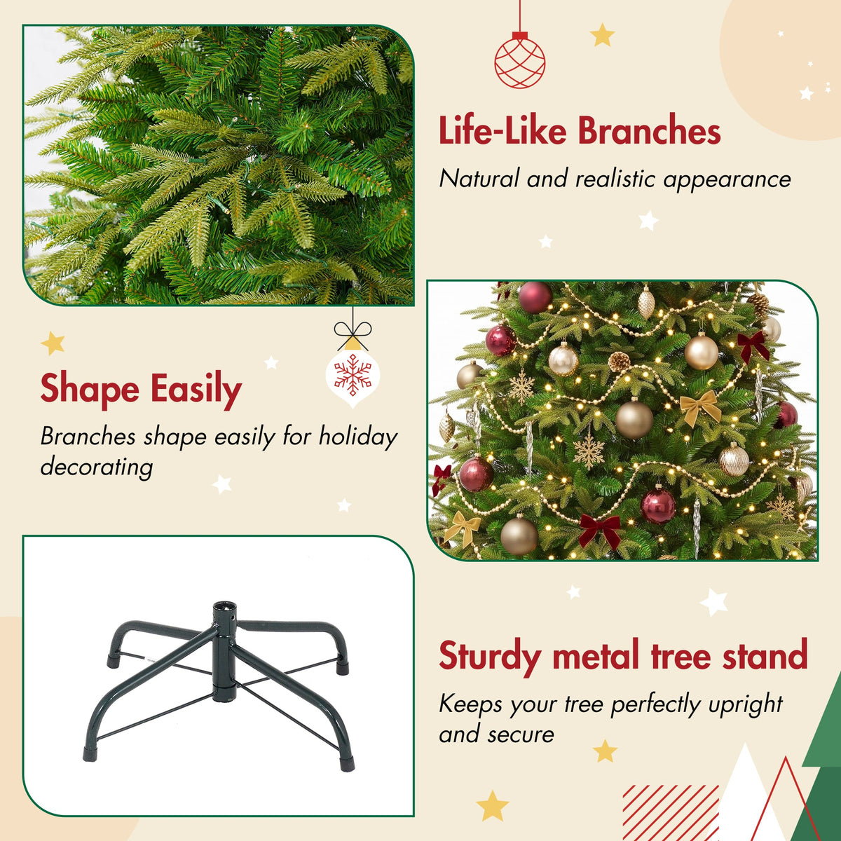 7.5FT Premium Life – Like Full Flocked Christmas Tree