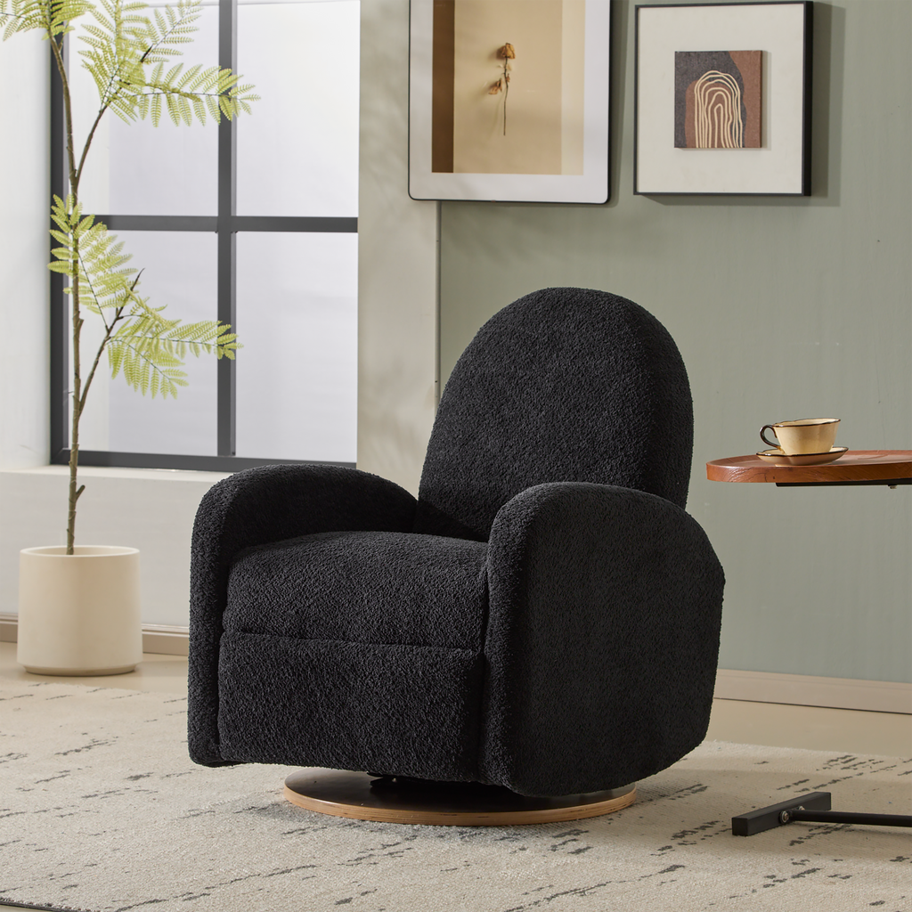 360 Swivel and Glider Recliner Chair – Black