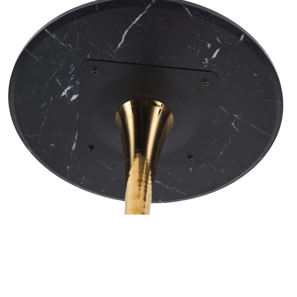 Mid – Century Tulip Dining Table with Black Marble Top