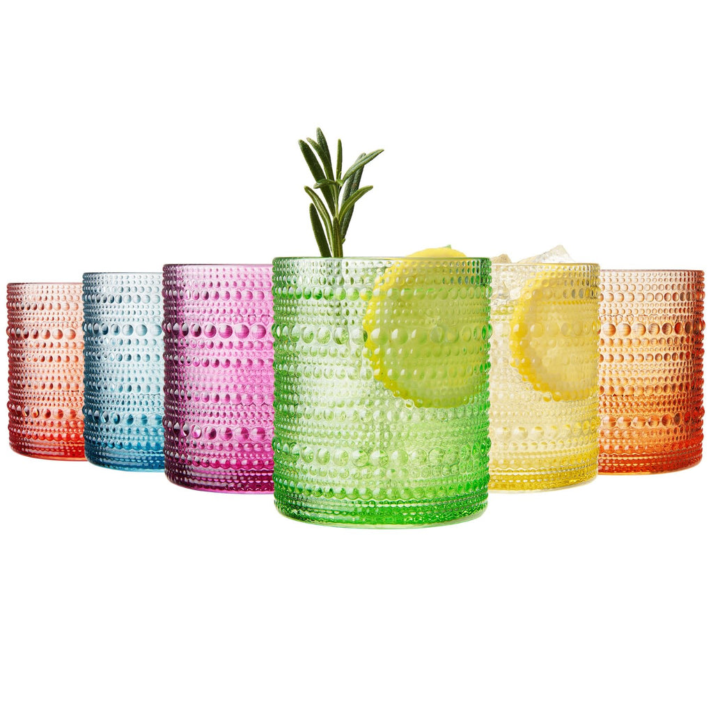 Vibes Hobnail glassware set of 6 Summer colors