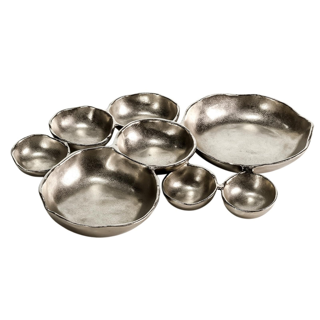 Cluster Decorative Bowls, Bright Silver Brass – Decoration, Snack Tray Bowl