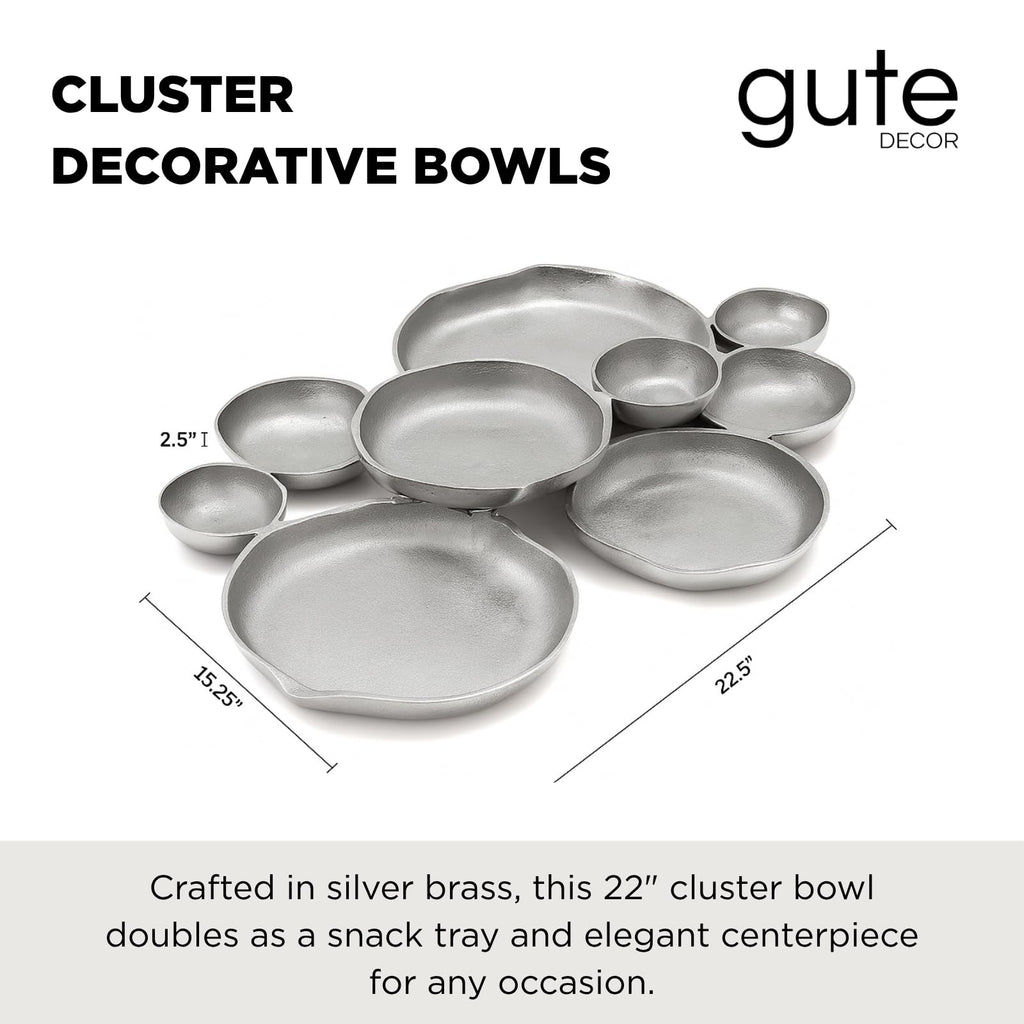 Cluster Decorative Bowls, Bright Silver Brass – Decoration