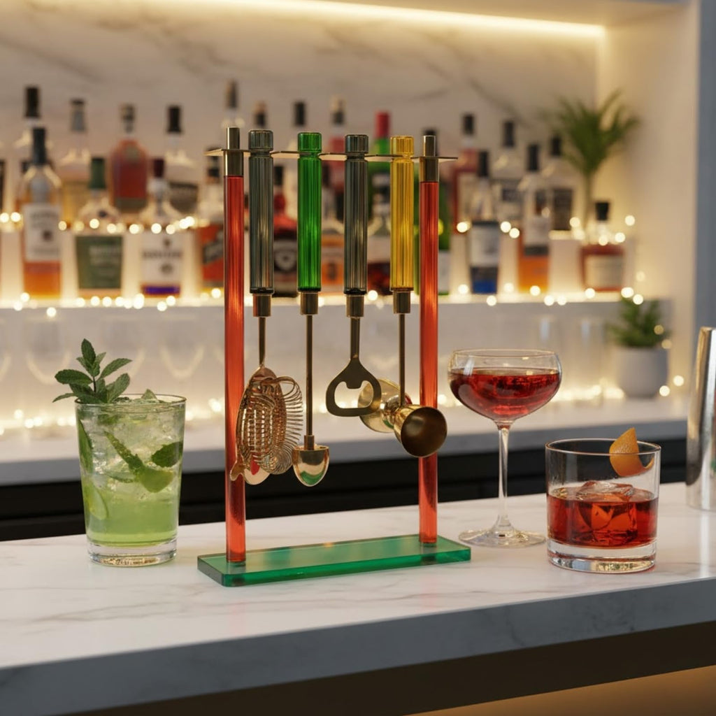 5 – PC Gold Bartender Kit with Stand & Color Handles