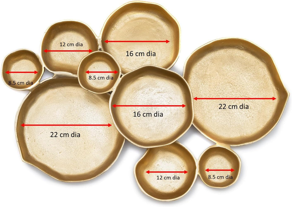 Cluster Decorative Bowls, Bright Gold Brass – Decoration, Snack Tray Bowl