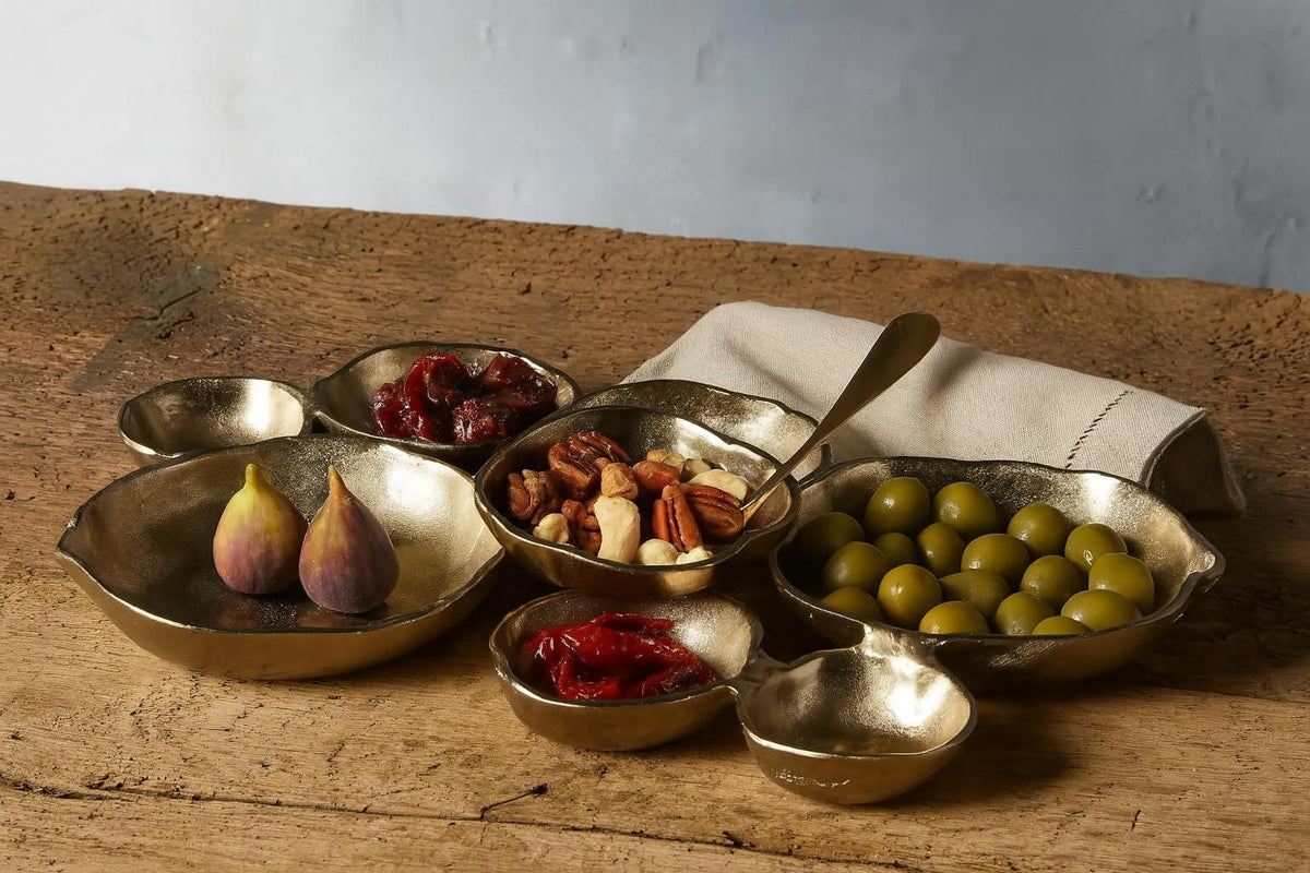 Cluster Decorative Bowls, Bright Gold Brass – Decoration, Snack Tray Bowl