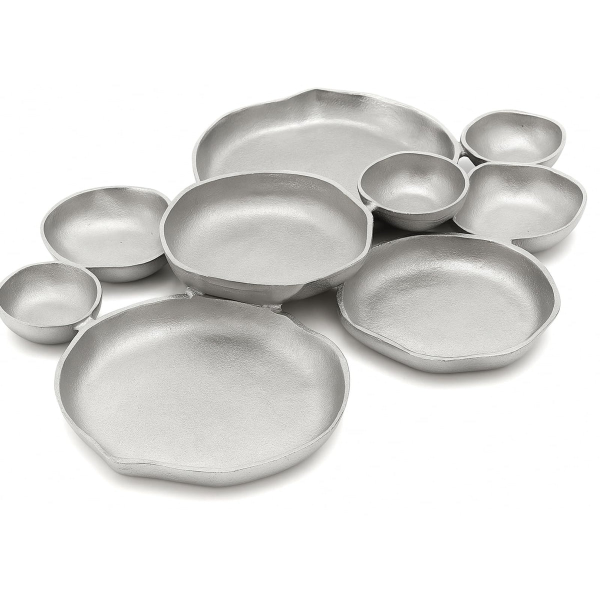 Cluster Decorative Bowls, Bright Silver Brass – Decoration