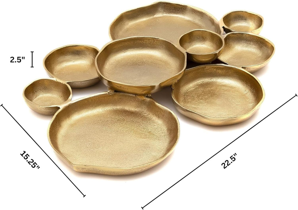 Cluster Decorative Bowls, Bright Gold Brass – Decoration, Snack Tray Bowl